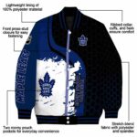 toronto maple leafs hexagonal pattern blue black jacket best selling