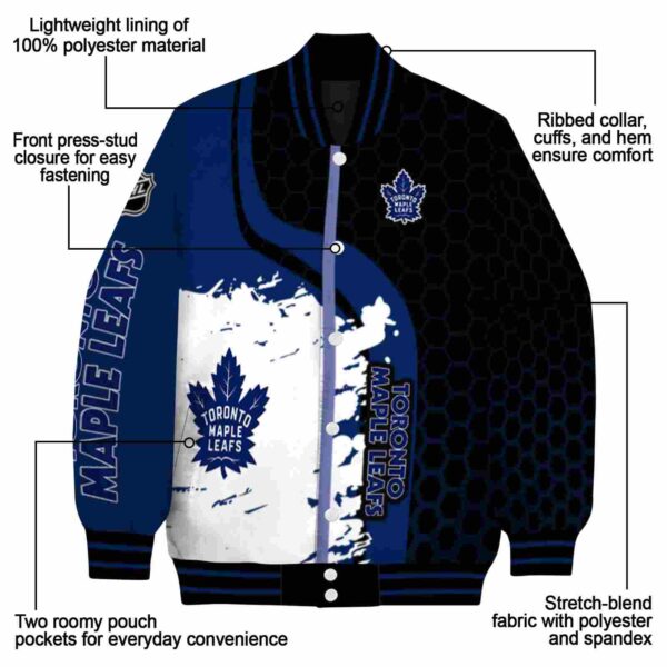 toronto maple leafs hexagonal pattern blue black jacket new arrival