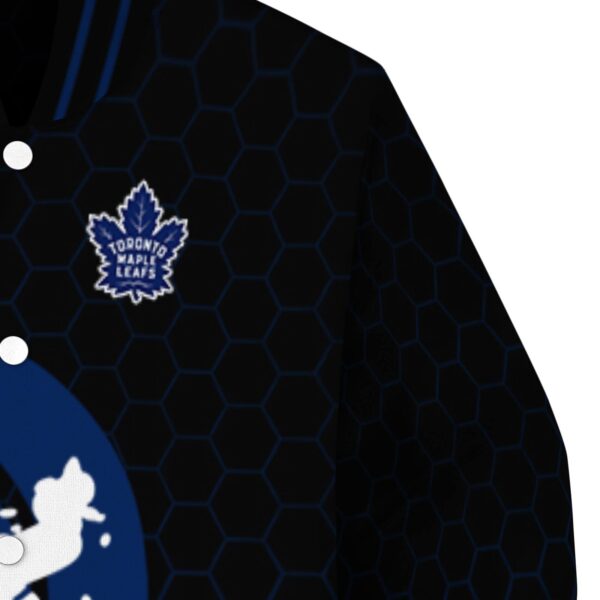 toronto maple leafs hexagonal pattern blue black jacket premium grade