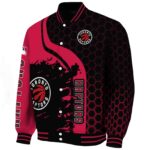 toronto raptors hexagonal pattern red black jacket best selling