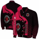 toronto raptors hexagonal pattern red black jacket best selling