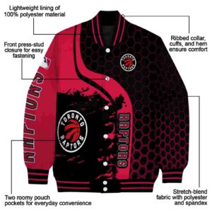 toronto raptors hexagonal pattern red black jacket new arrival