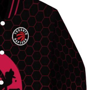toronto raptors hexagonal pattern red black jacket premium grade