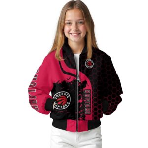 toronto raptors hexagonal pattern red black jacket top rated