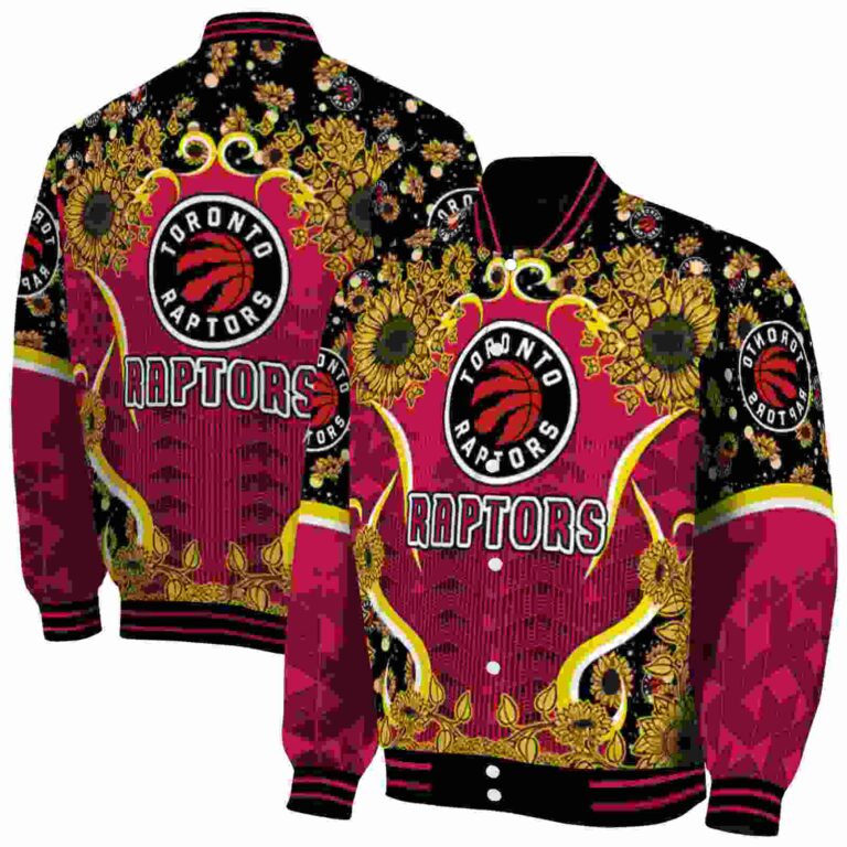 toronto raptors sunflower bloom red yellow jacket fashion forward