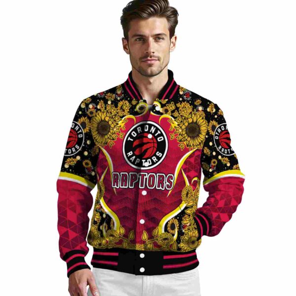 toronto raptors sunflower bloom red yellow jacket high quality