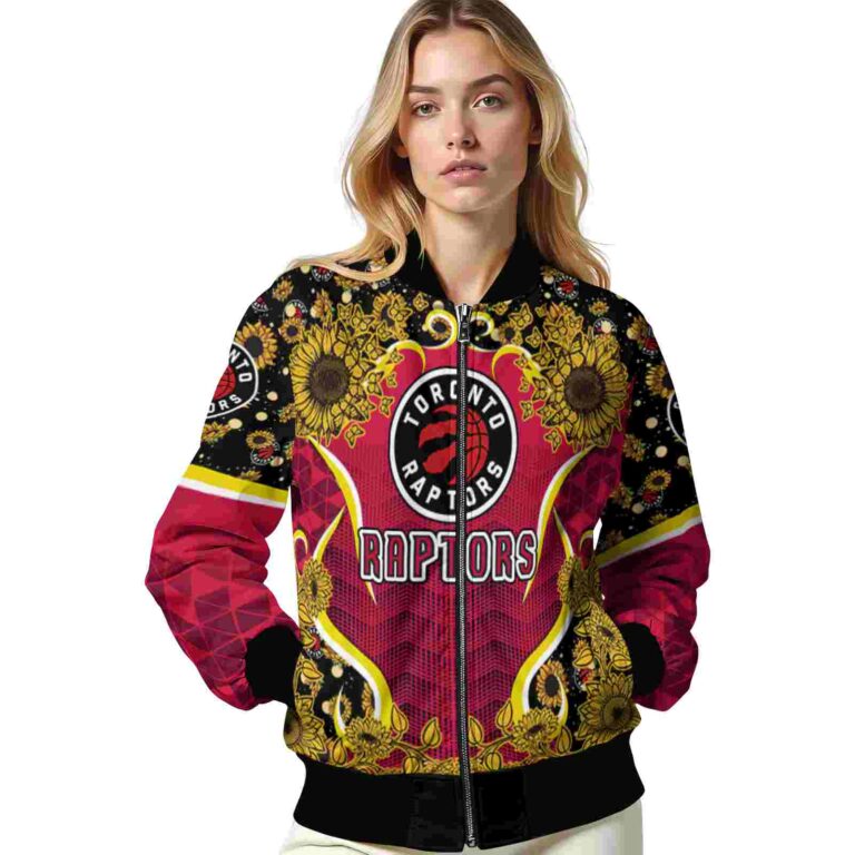 toronto raptors sunflower bloom red yellow jacket latest model