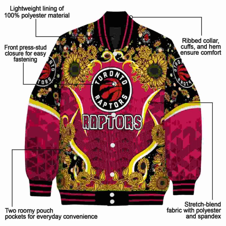 toronto raptors sunflower bloom red yellow jacket new arrival