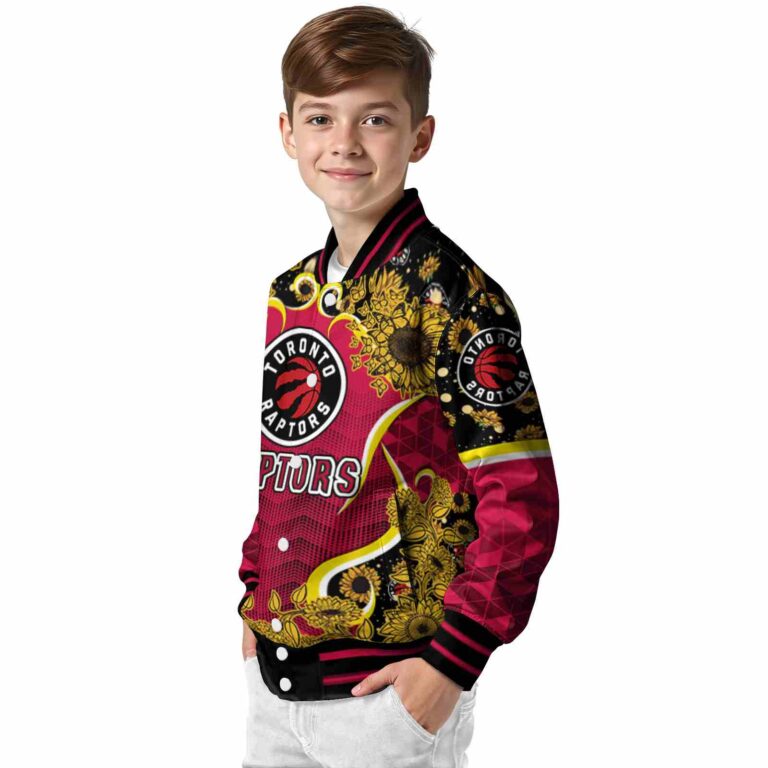 toronto raptors sunflower bloom red yellow jacket trendy