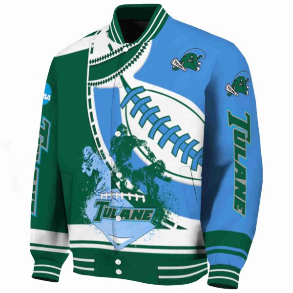 tulane green wave baseball stitching blue white jacket best selling
