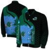 tulane green wave hexagonal pattern green black jacket fashion forward