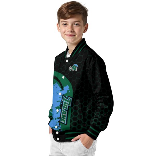 tulane green wave hexagonal pattern green black jacket trendy