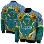 tulane green wave sunflower bloom green yellow jacket best selling