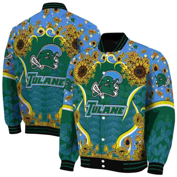 tulane green wave sunflower bloom green yellow jacket fashion forward