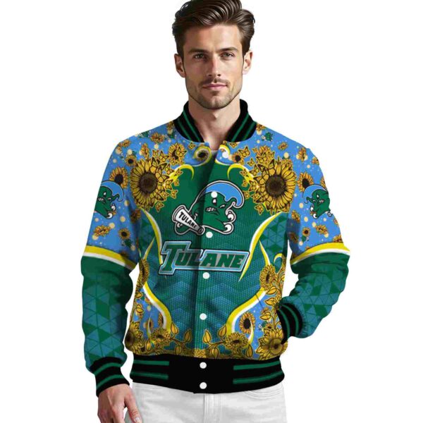 tulane green wave sunflower bloom green yellow jacket high quality