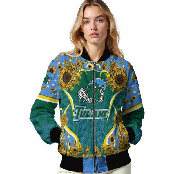 tulane green wave sunflower bloom green yellow jacket latest model