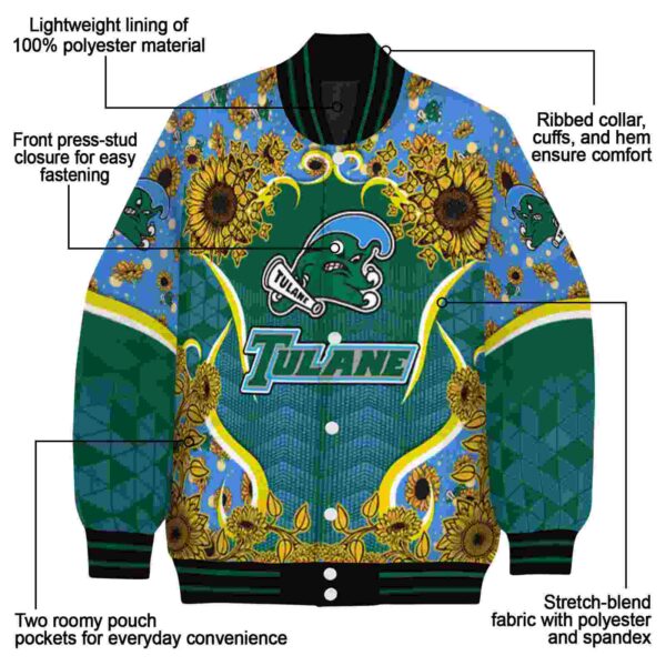 tulane green wave sunflower bloom green yellow jacket new arrival