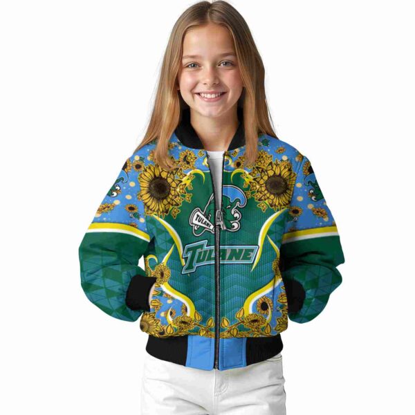 tulane green wave sunflower bloom green yellow jacket top rated
