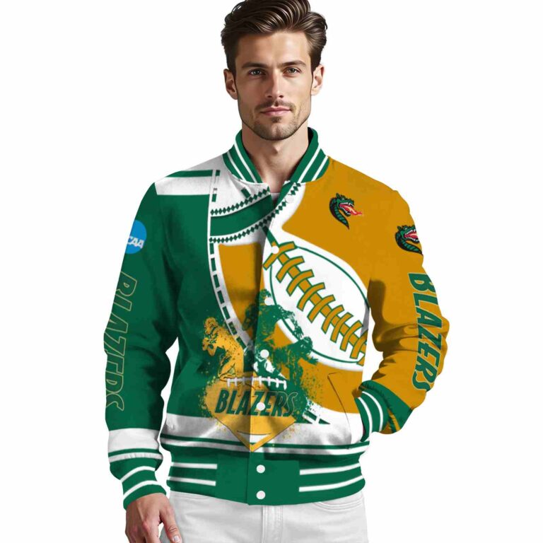 uab blazers baseball stitching gold white jacket high quality