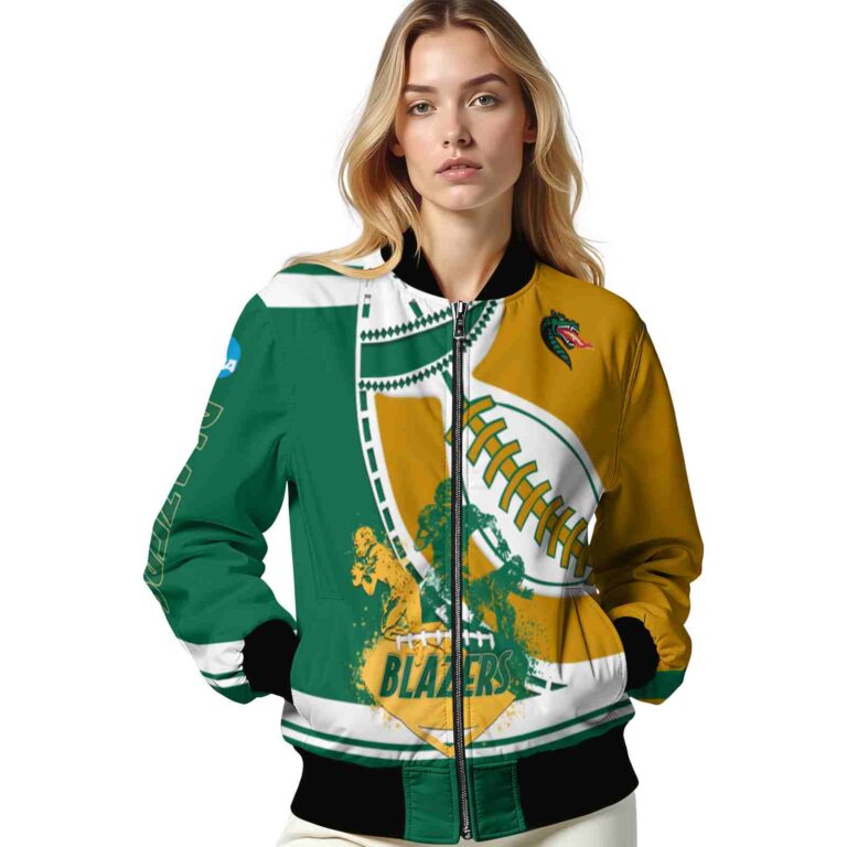uab blazers baseball stitching gold white jacket latest model