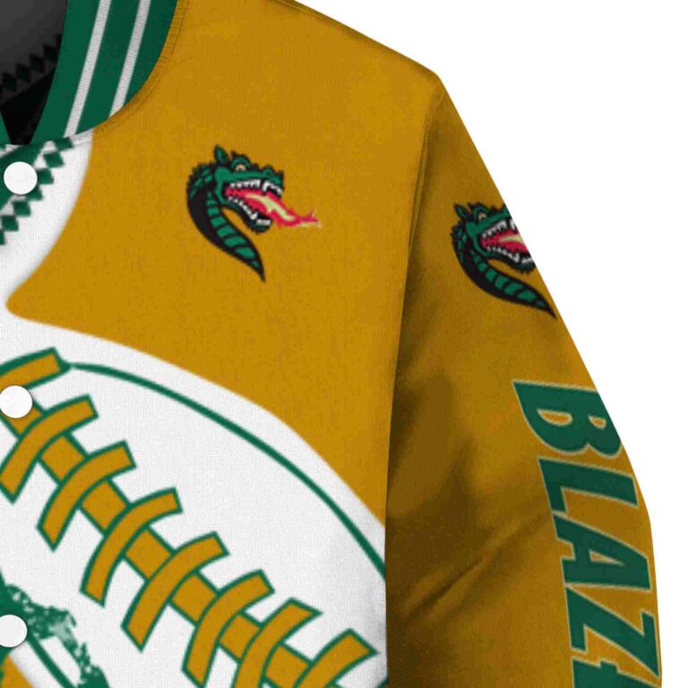 uab blazers baseball stitching gold white jacket premium grade