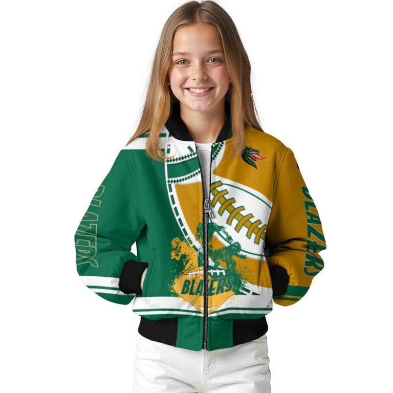 uab blazers baseball stitching gold white jacket top rated