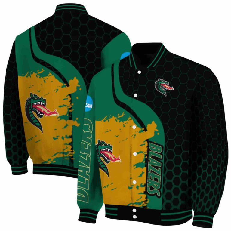 uab blazers hexagonal pattern green black jacket fashion forward