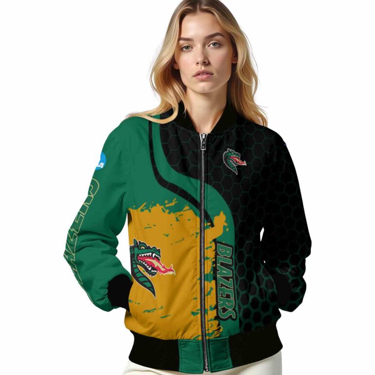 uab blazers hexagonal pattern green black jacket latest model