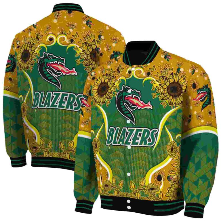 uab blazers sunflower bloom green yellow jacket fashion forward