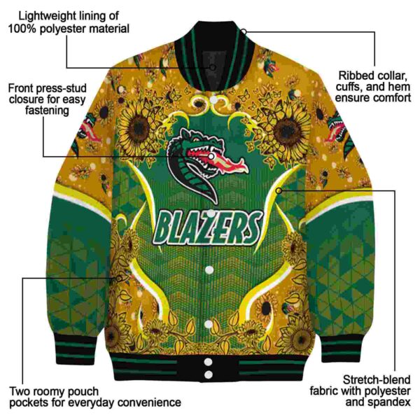 uab blazers sunflower bloom green yellow jacket new arrival