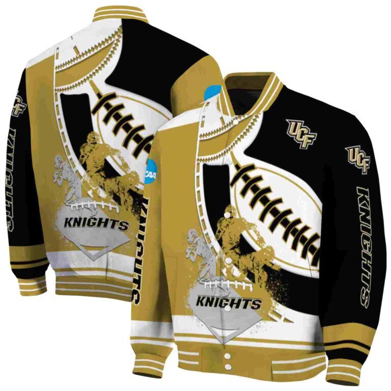 ucf knights baseball stitching black white jacket fashion forward