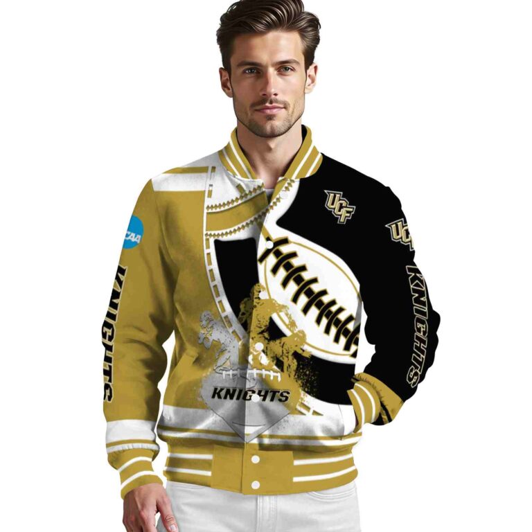 ucf knights baseball stitching black white jacket high quality
