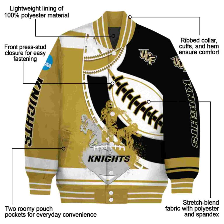 ucf knights baseball stitching black white jacket new arrival