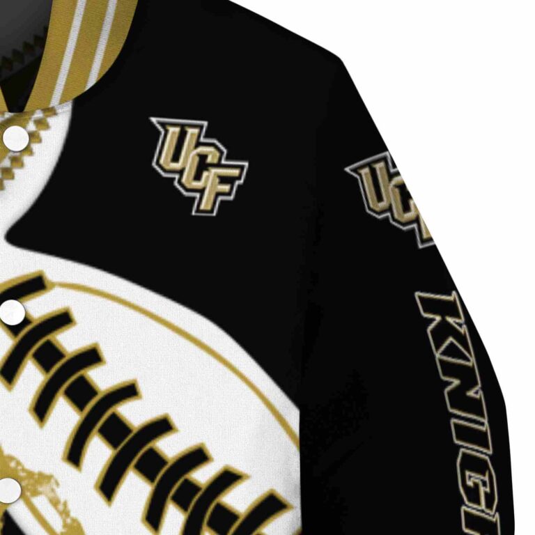 ucf knights baseball stitching black white jacket premium grade