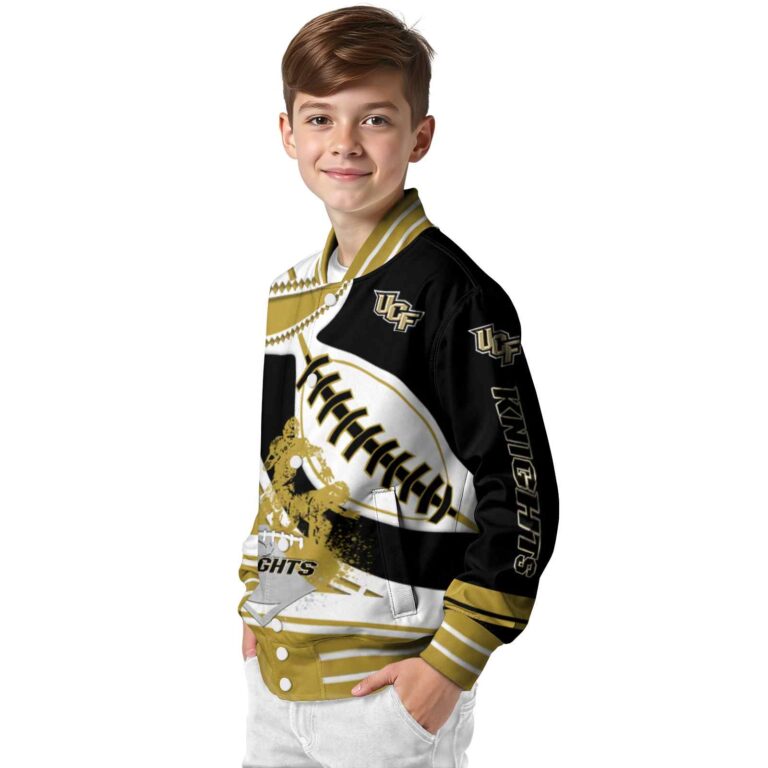 ucf knights baseball stitching black white jacket trendy