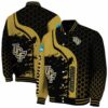 ucf knights hexagonal pattern gold black jacket fashion forward