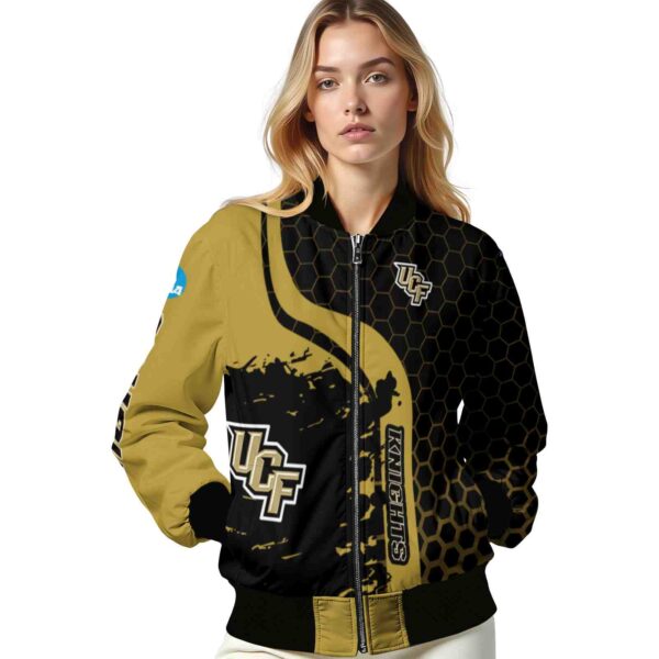 ucf knights hexagonal pattern gold black jacket latest model