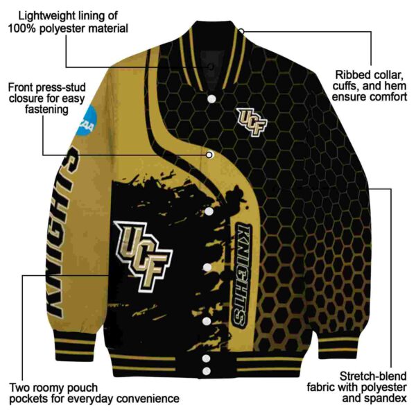 ucf knights hexagonal pattern gold black jacket new arrival