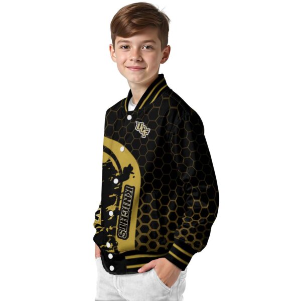 ucf knights hexagonal pattern gold black jacket trendy