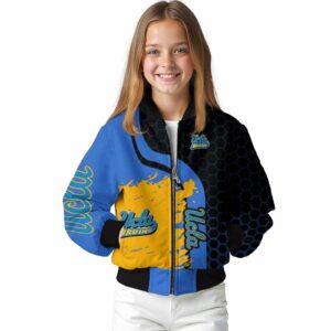 ucla bruins hexagonal pattern blue black jacket top rated