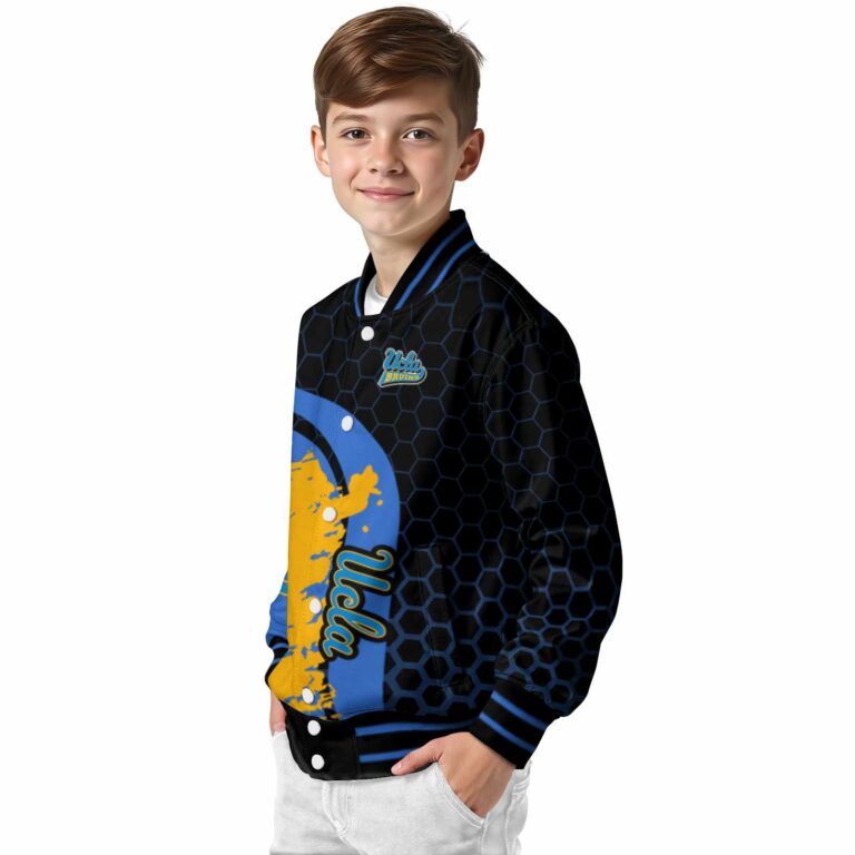 ucla bruins hexagonal pattern blue black jacket trendy