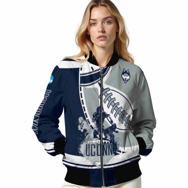 uconn huskies baseball stitching grey white jacket latest model