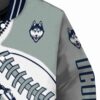 uconn huskies baseball stitching grey white jacket premium grade