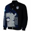 uconn huskies hexagonal pattern blue black jacket best selling