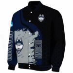 uconn huskies hexagonal pattern blue black jacket best selling