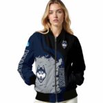 uconn huskies hexagonal pattern blue black jacket best selling