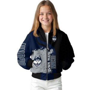 uconn huskies hexagonal pattern blue black jacket top rated