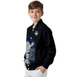 uconn huskies hexagonal pattern blue black jacket best selling