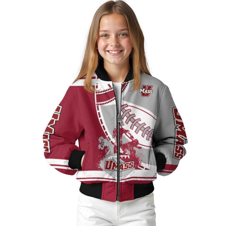 umass minutemen baseball stitching grey white jacket top rated
