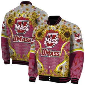 umass minutemen sunflower bloom red yellow jacket fashion forward